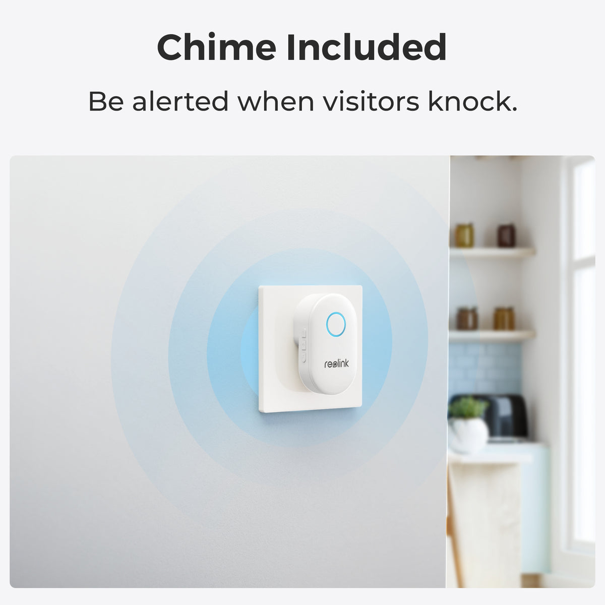 Reolink D340W - 5MP Video Doorbell with Chime, 2.4/5 GHz Wi‑Fi, Person Detection, Two‑Way Audio, Works with NVRs, White