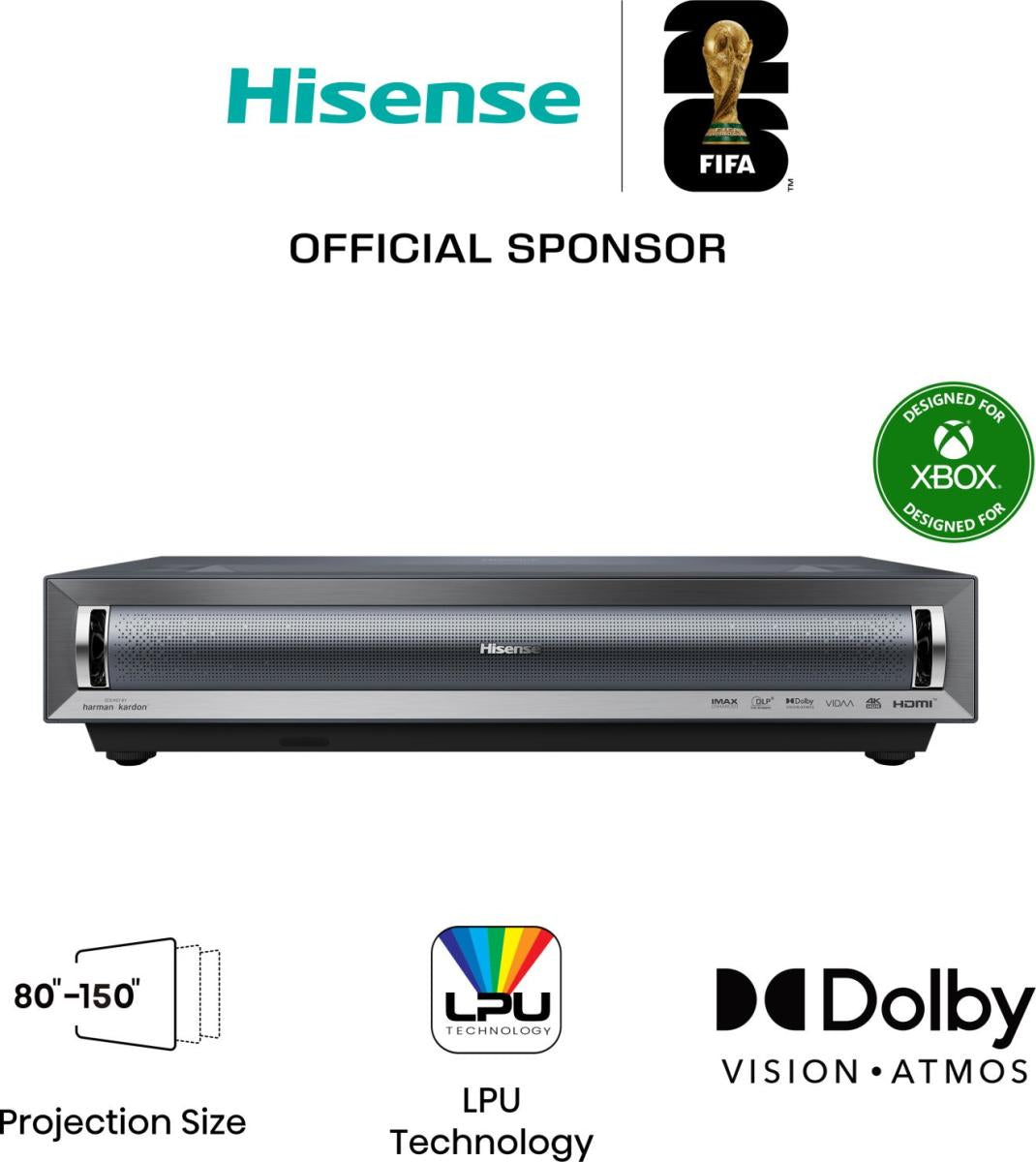 Hisense PX3 Laser Cinema TV 4K data projector Ultra short throw projector 2800 ANSI lumens 2160p (3840x2160) Black