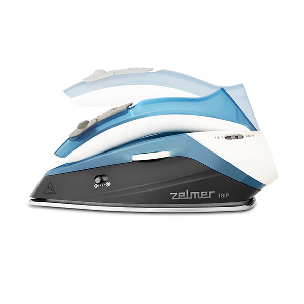 Zelmer ZIR0500 Dry & Steam Iron with Stainless Steel Soleplate, 1100 W, Black/Blue/White