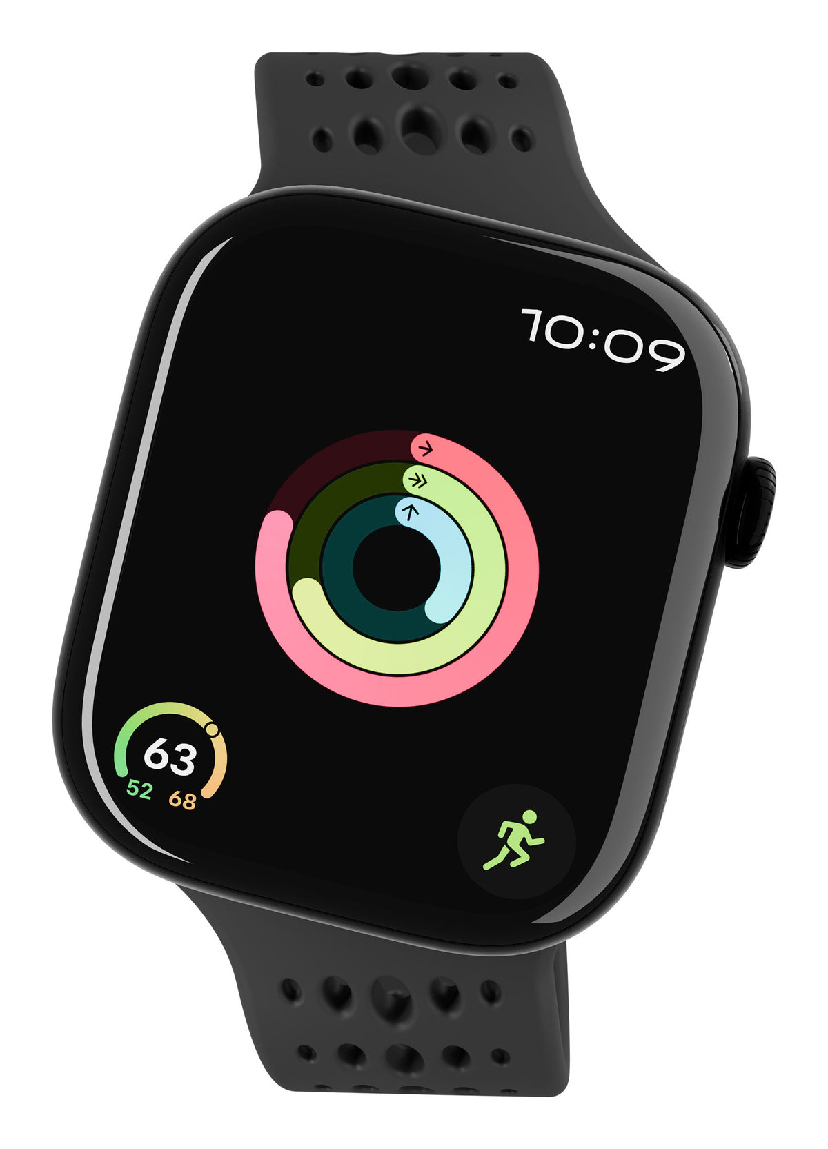 Decoded Silicone Ares O Strap Compatible with Apple Watch 40mm and 42mm, Black