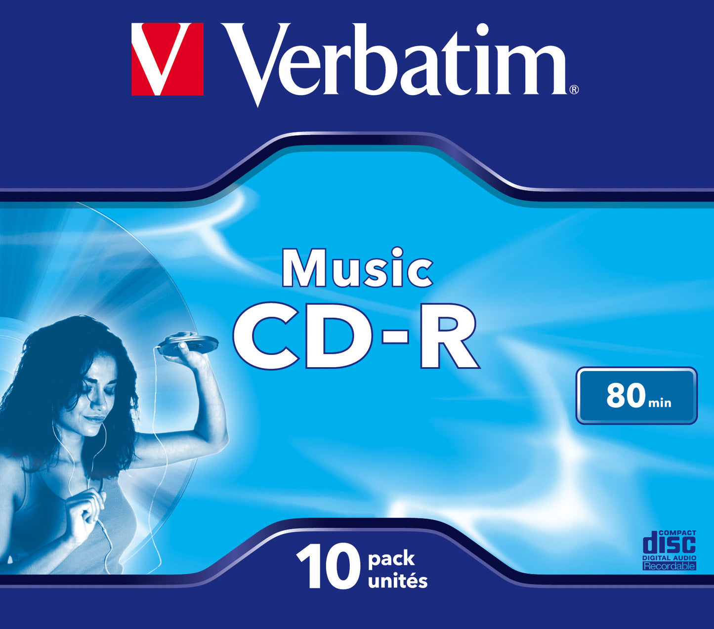 1x10 Verbatim CD-R 80 / 700MB Audio Color  Live it  Jewel Case