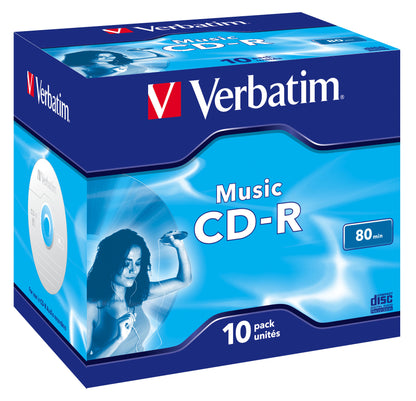 1x10 Verbatim CD-R 80 / 700MB Audio Color  Live it  Jewel Case