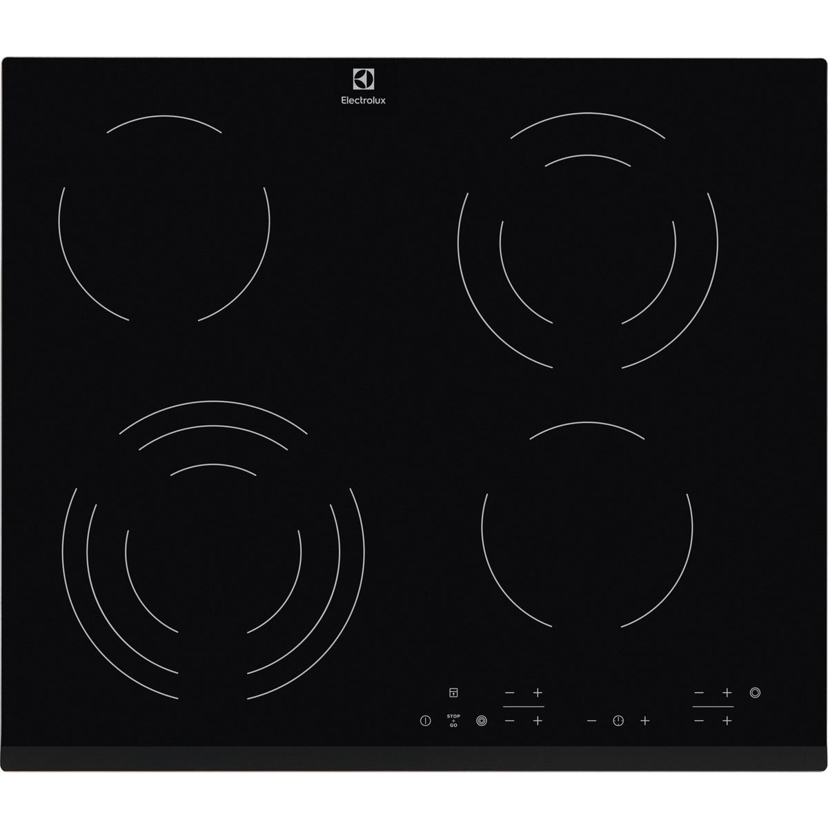 Εντοιχισμένη Κεραμική Εστία Electrolux EHF6343FOK Μαύρη 60 εκ. με 4 Ζώνες Μαγειρέματος
