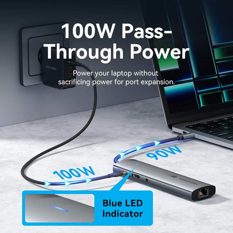 Vention USB-C 9-in-1 4K 60Hz 100W docking station
