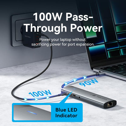 Vention USB-C 9-in-1 4K 60Hz 100W docking station