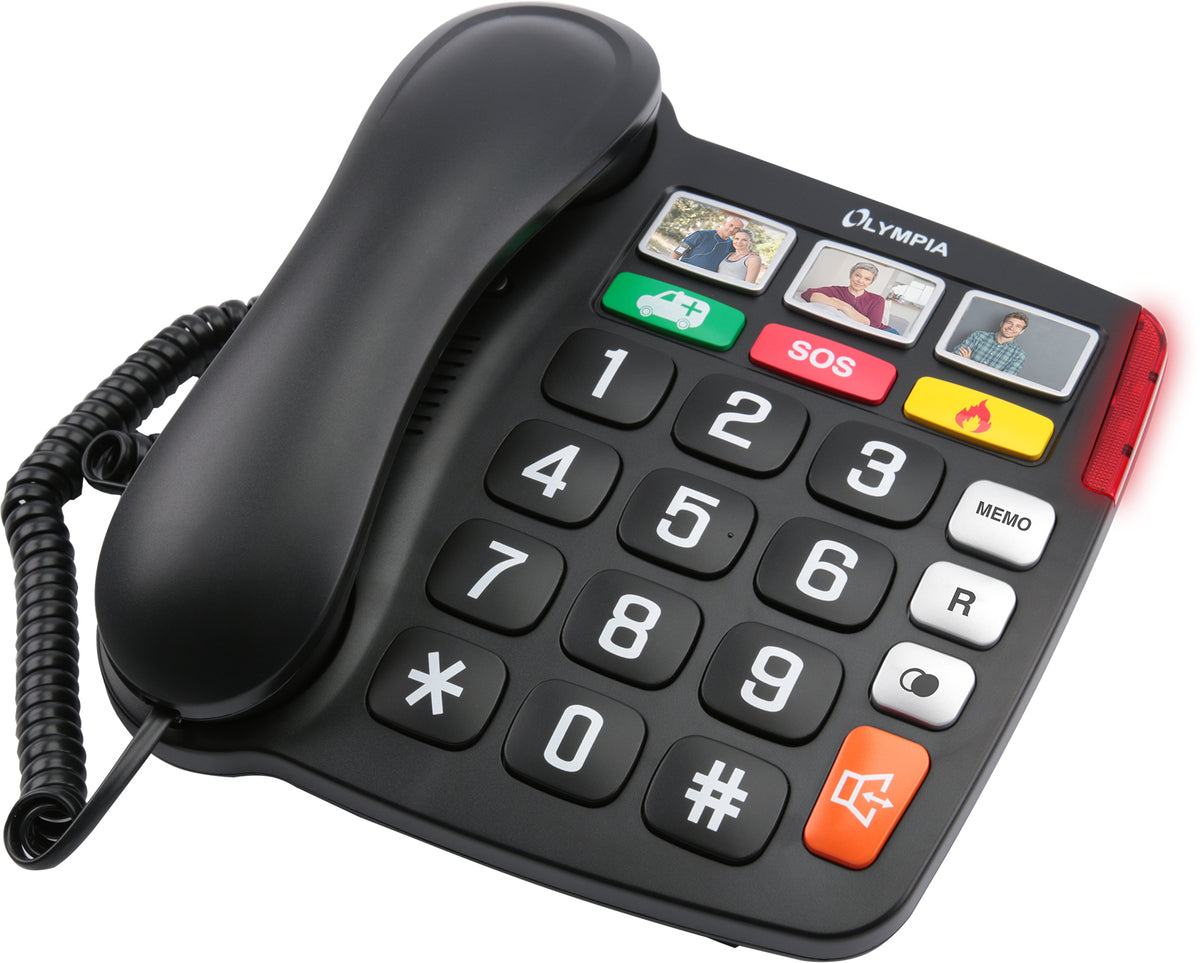 Olympia Phone 4500 Corded with Large Buttons, Black