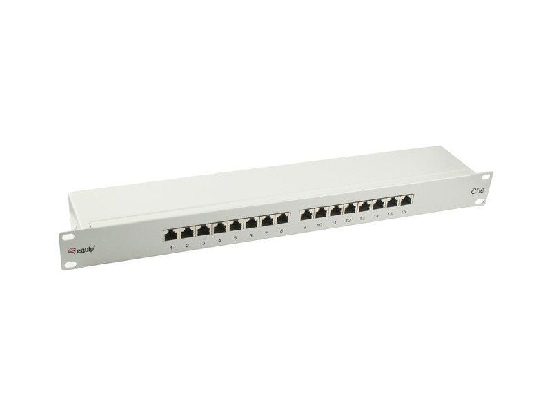 Equip 19" Patchpanel 16xRJ45 Cat5e FTP 1U    1000MHz RAL7035