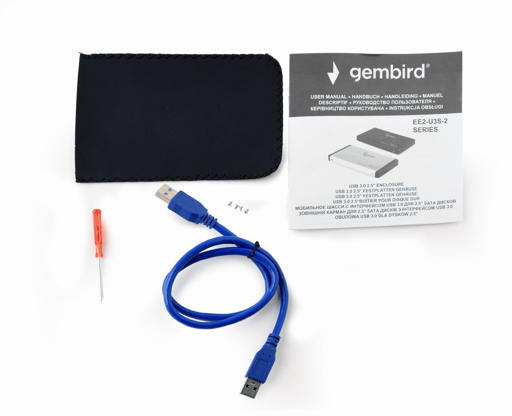 Θήκη αποθήκευσης δίσκου Gembird EE2-U3S-2-B 2,5" USB 3.0 μπλε