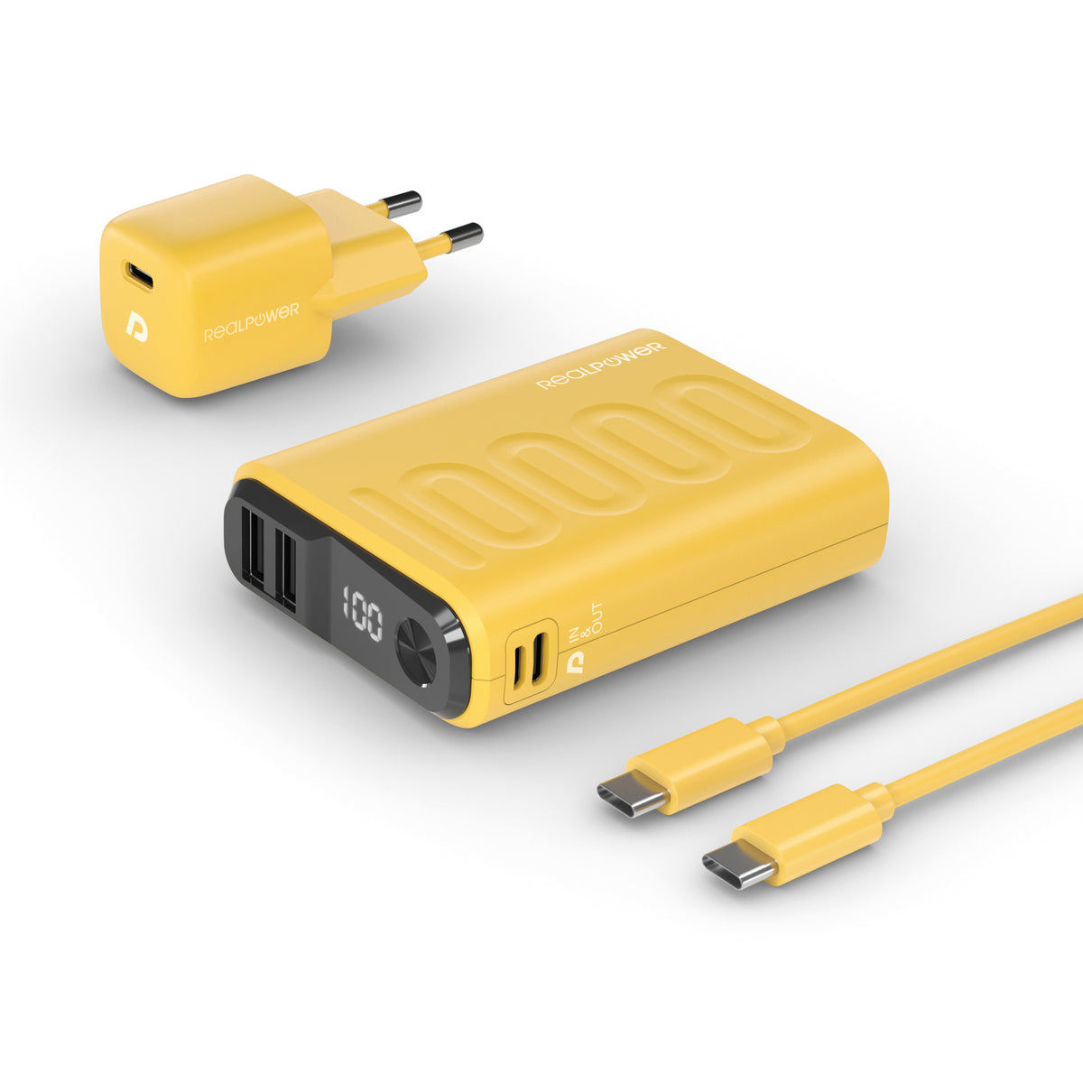 RealPower Powerbank PB-10000 Set       gelb        10.000mAh