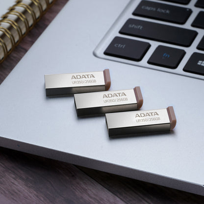 ADATA UR350 USB flash drive 256 GB USB Type-A 3.2 Gen 1 (3.1 Gen 1) Brown, Stainless steel