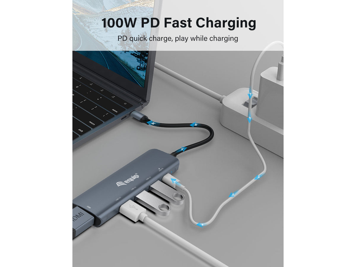Equip Dock  5-1 USB-C->HDMI,3xUSB-A,100W USB-C         0.25m