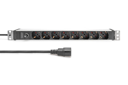 DIGITUS 8-Fach Steckdosenleiste 1HE PDU, IEC C14 St. IT