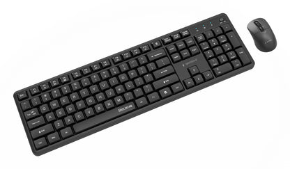 Gembird KBS-WMS-01 Silent key Pro Business wireless desktop set, black, US layout