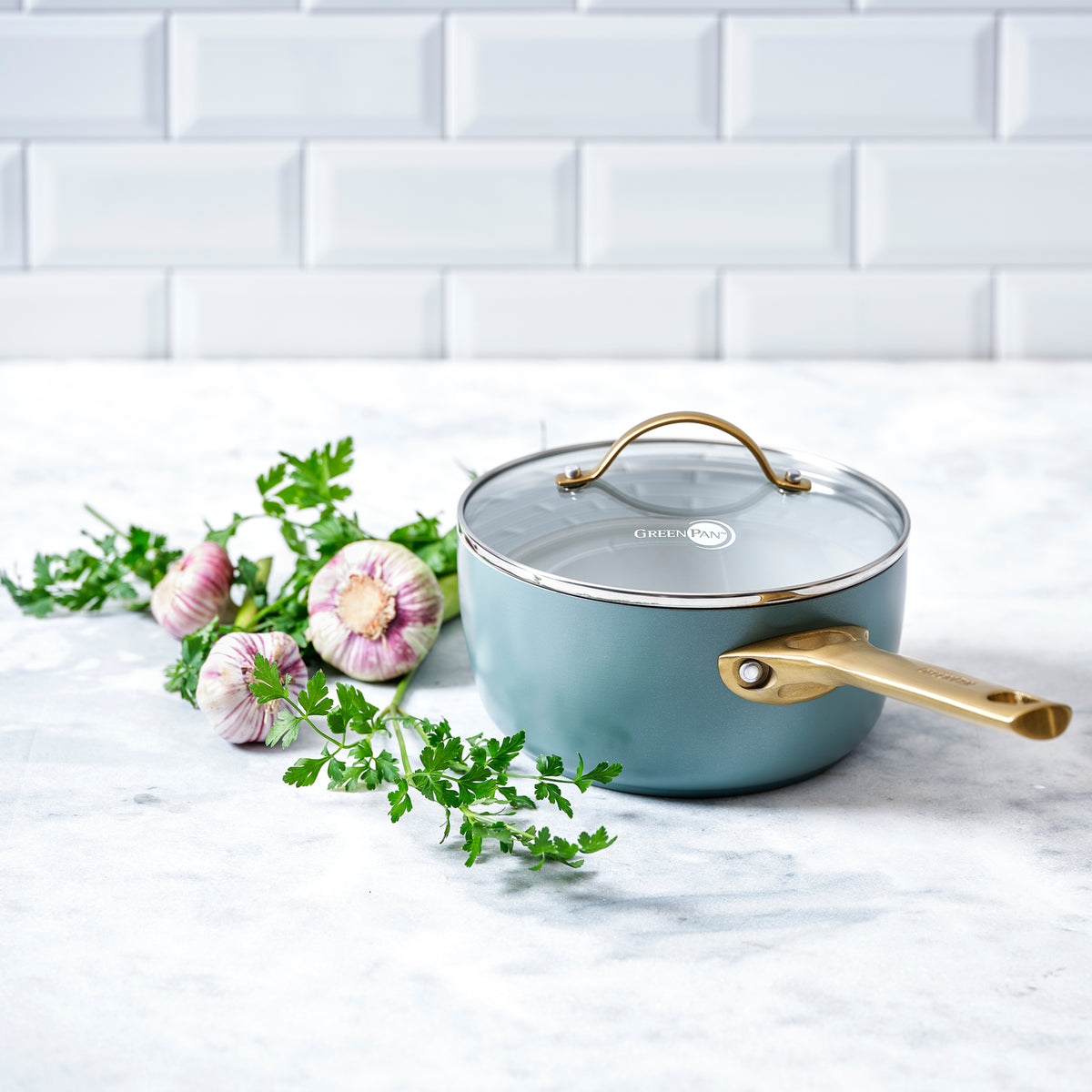 GreenPan Padova Reserve Saucepan 18cm Sky Blue