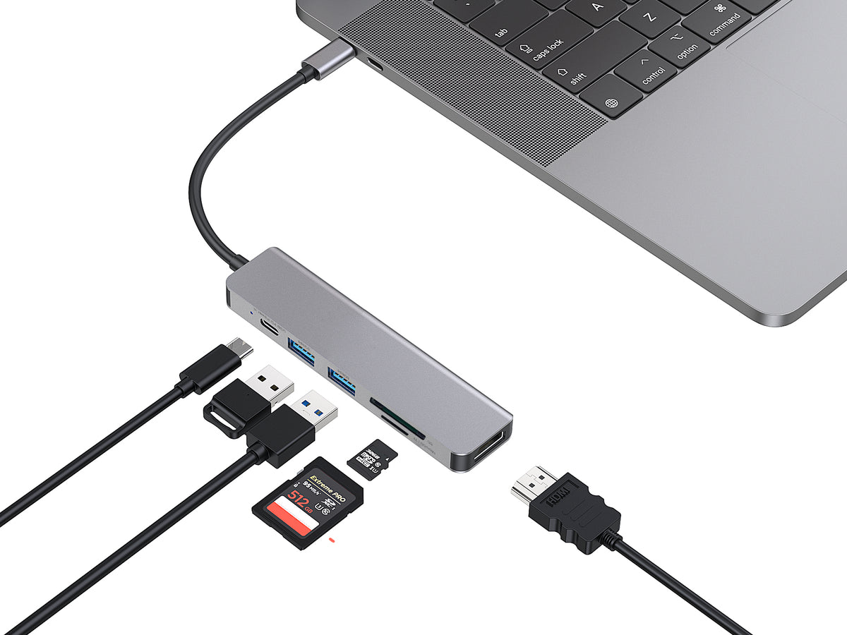 CONCEPTRONIC  6-1 Dock USB-C->HDMI/2xUSB-A/SD/TF/+   15cm gr
