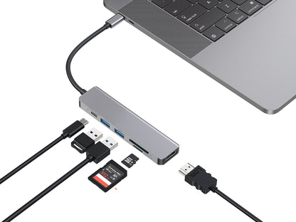 CONCEPTRONIC  6-1 Dock USB-C->HDMI/2xUSB-A/SD/TF/+   15cm gr