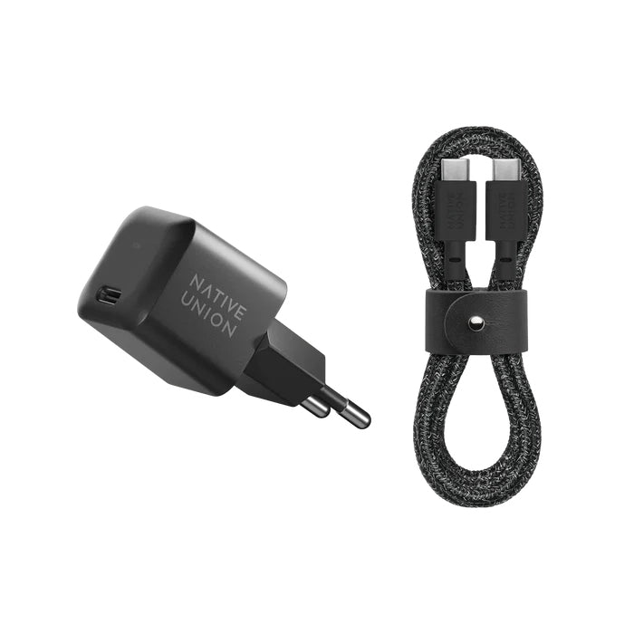 Native Union 30W USB-C Fast GaN Charger Black with USB-C Cable Included