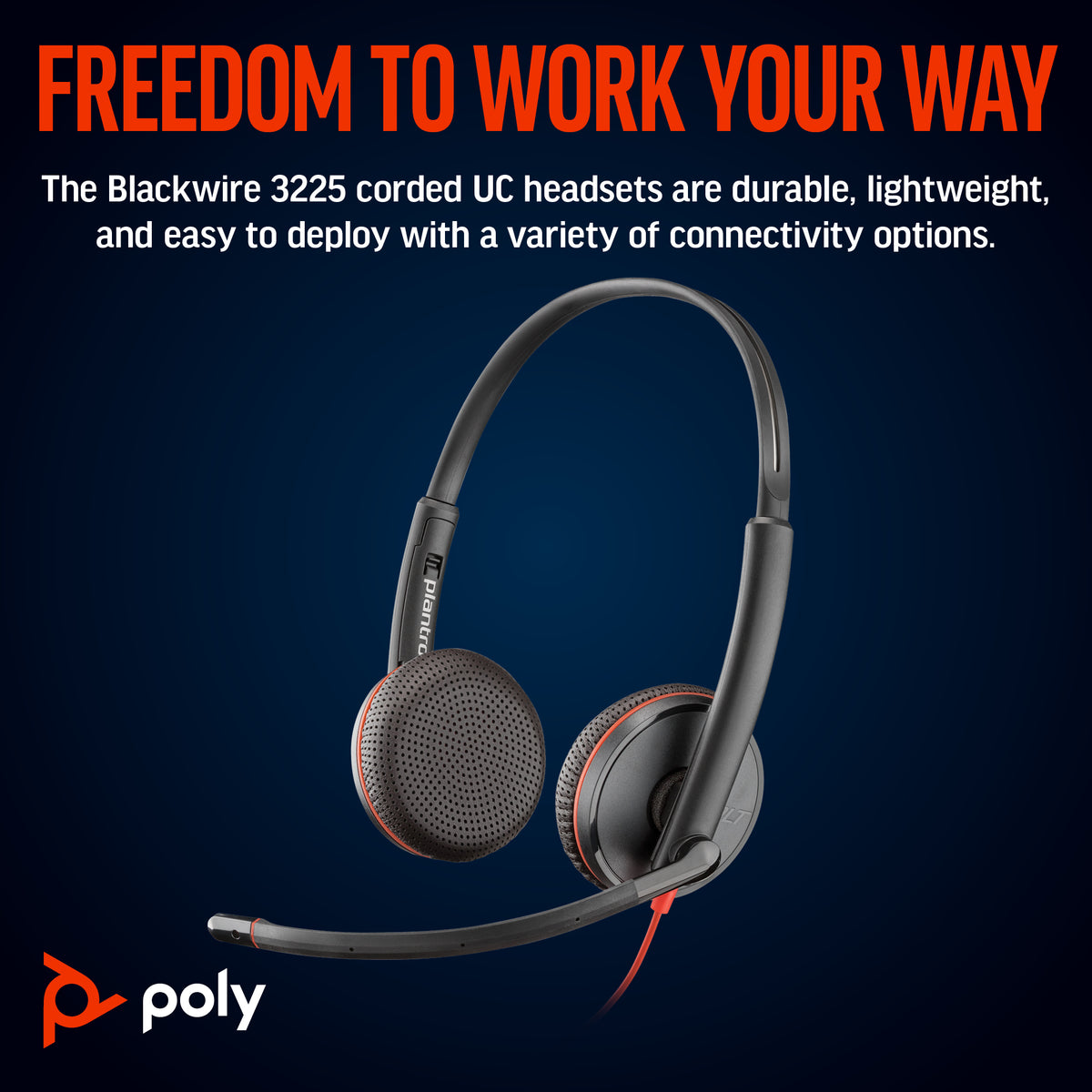 Poly Headset Blackwire 3225 Stereo UC USB-C