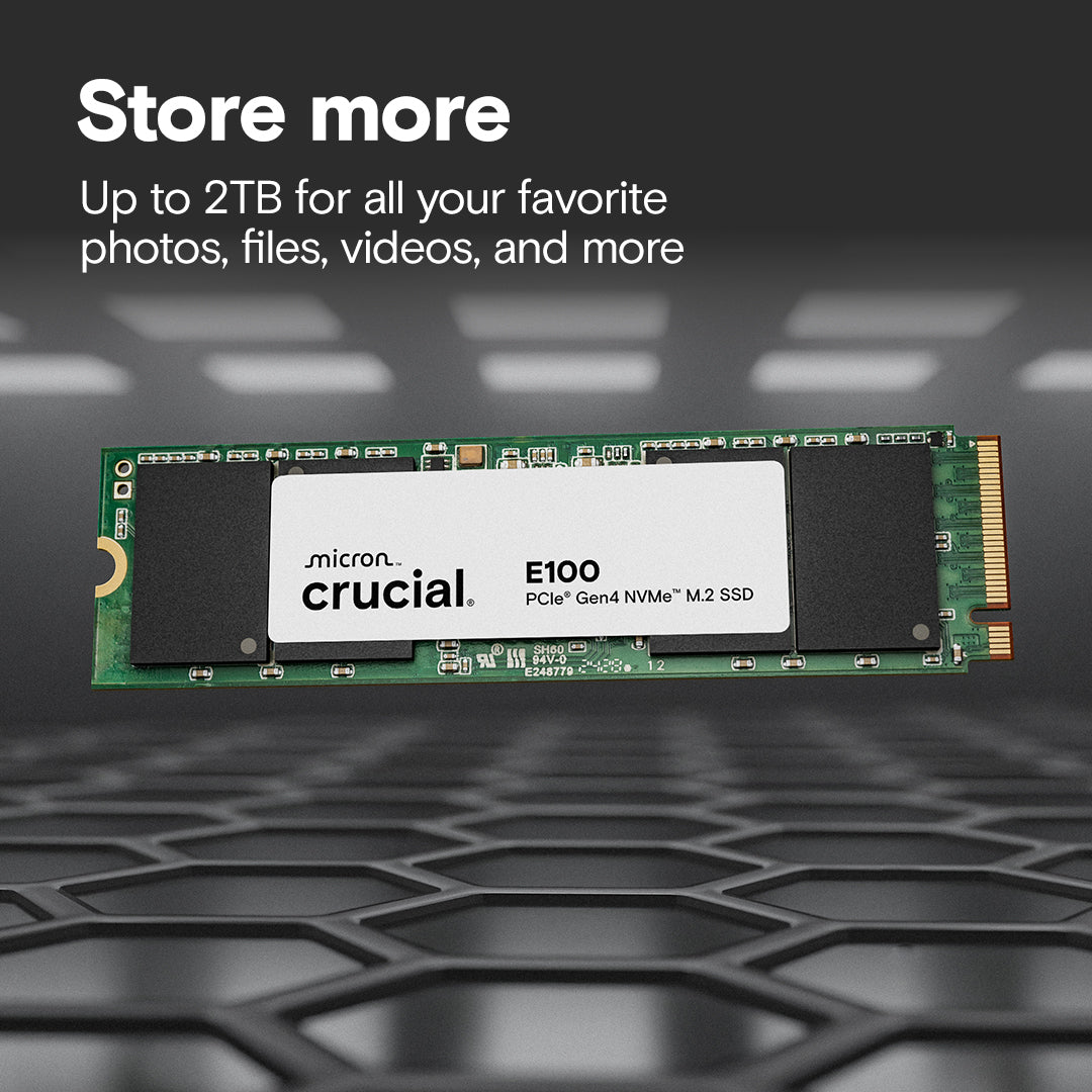 Crucial M.2 2280 E100 2TB Gen4 NVMe PCIe Internal SSD (Retail)