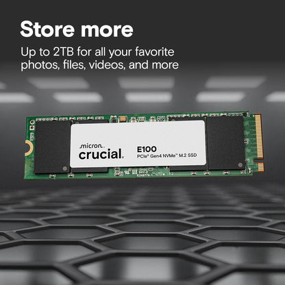 Crucial M.2 2280 E100 2TB Gen4 NVMe PCIe Internal SSD (Retail)