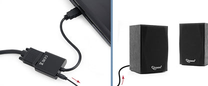 Gembird προσαρμογέας καλωδίου βίντεο A-HDMI-VGA-03 0,15 μ μήκος, HDMI τύπου A (κανονικό) σε VGA (D-Sub), μαύρο