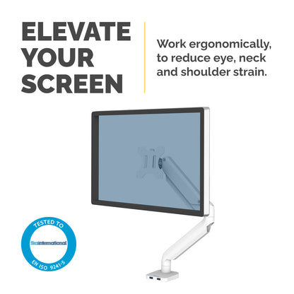 Fellowes Platinum Series Single Monitor Arm white