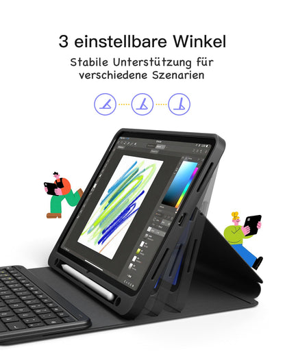 inateck KB002 Black Bluetooth-Tastatur-Hülle für iPad 11