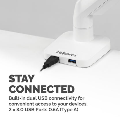 Fellowes Platinum Series Single Monitor Arm white