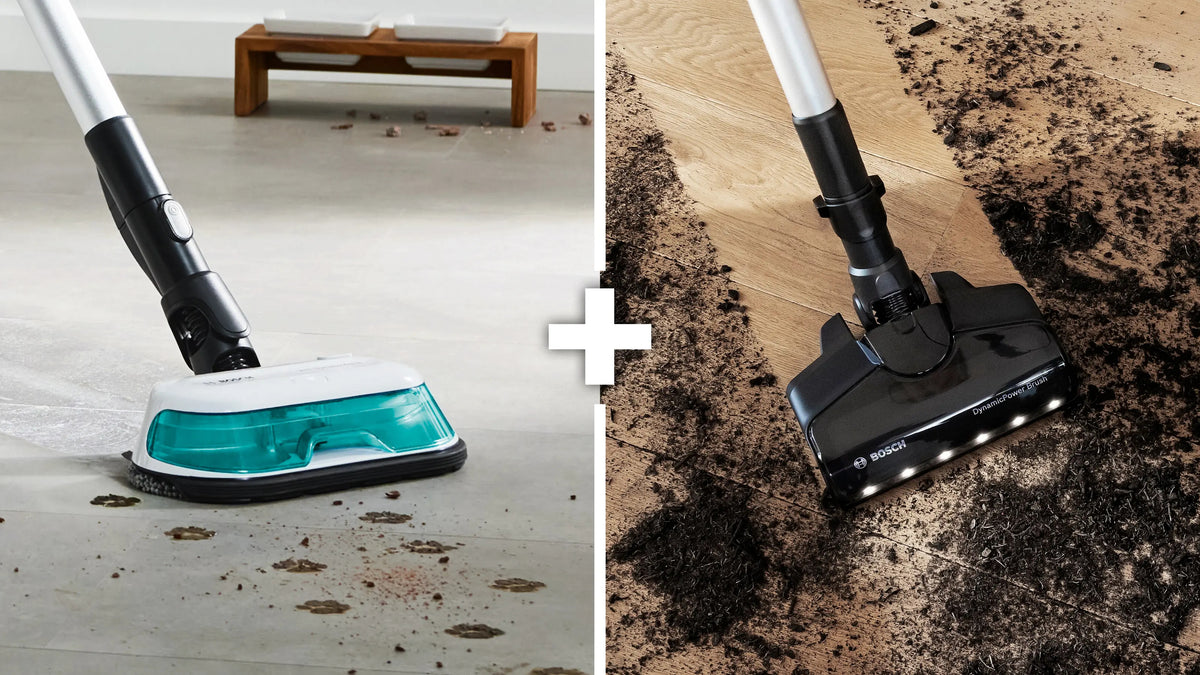 Cordless 2-in-1 hoover, vacuuming and mopping Unlimited 7 ProHygienic Aqua White