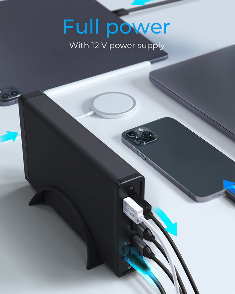 Geh. IcyBox USB 3.2 2.5"+3.5" SATA3 HDD/SSD USB Type-C with Hub