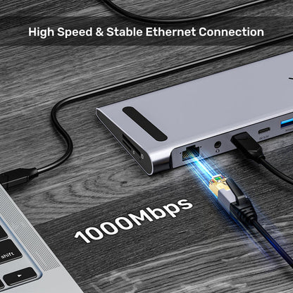 UNITEK 4K KVM DOCKING STATION, USB-C, HDMI WITH STAND