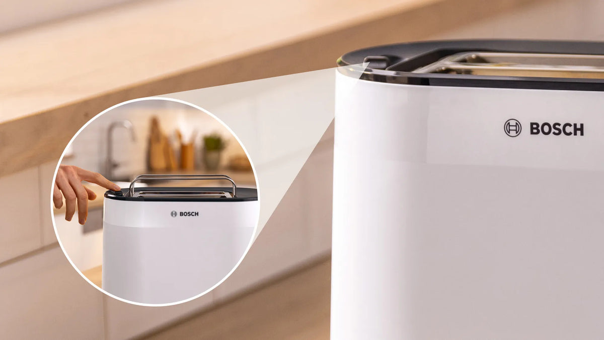 Τοστιέρα Bosch TAT2M121 για 2 φέτες, 950 W, Λευκή
