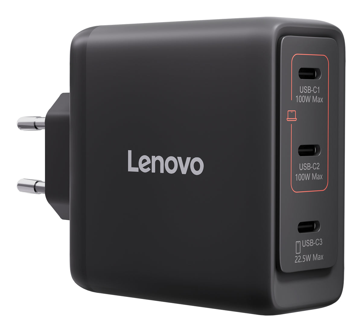 LENOVO 100W GaN 3 Ports USB-C Triple AC Adapter