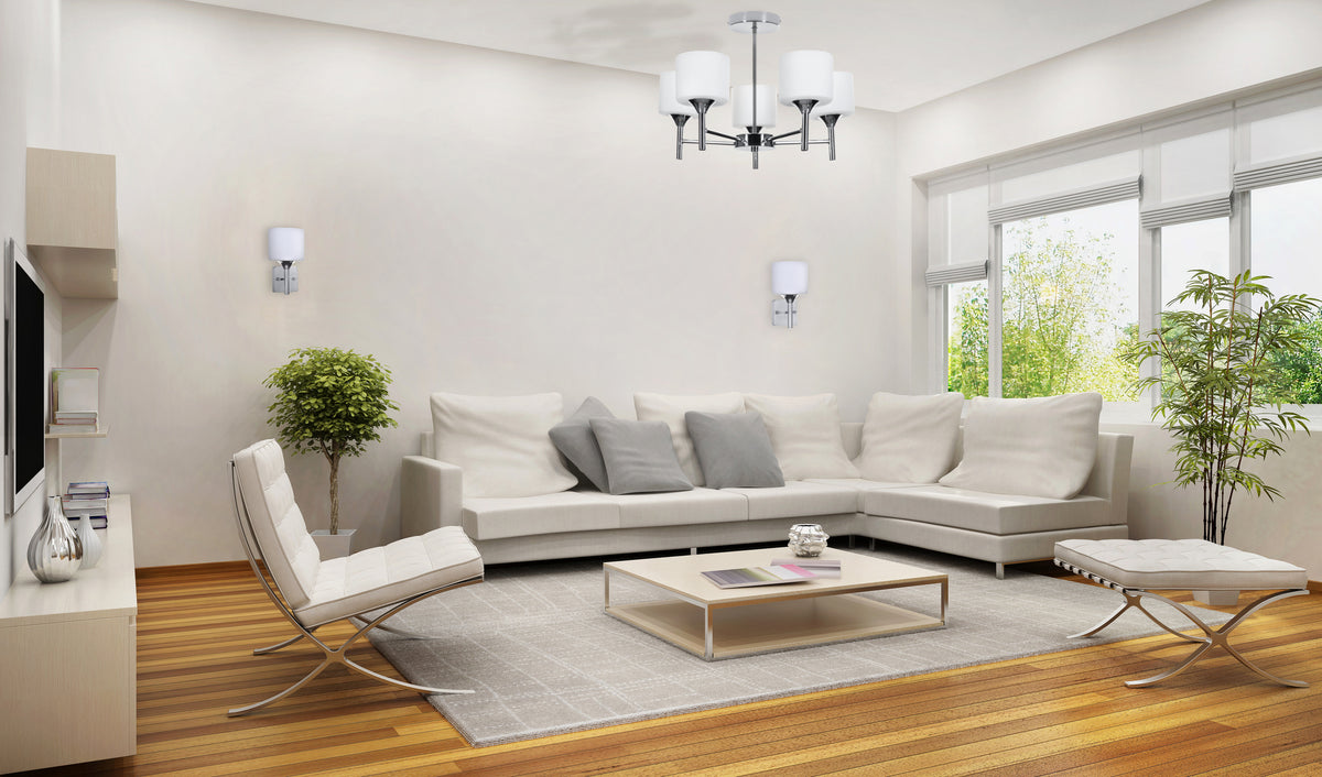 Classic chandelier pendant ceiling lamp Activejet MIRA Chrome 5xE27 for living room