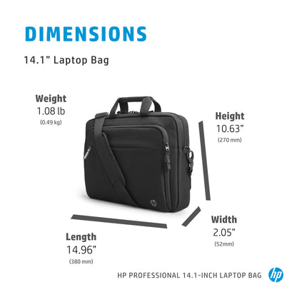 HP Professional 14.1-inch Laptop Bag - Black Messenger Case