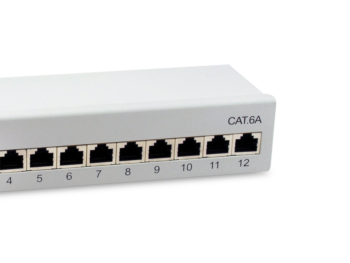 Equip Patchpanel 12xRJ45 Cat6a Desktop        500MHz RAL7035