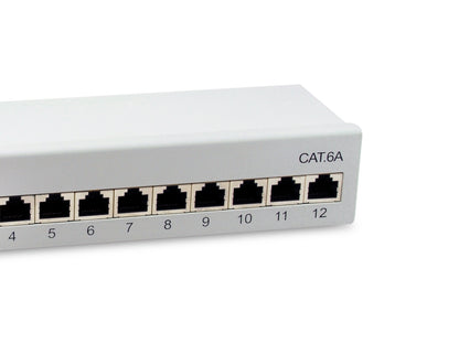 Equip Patchpanel 12xRJ45 Cat6a Desktop        500MHz RAL7035