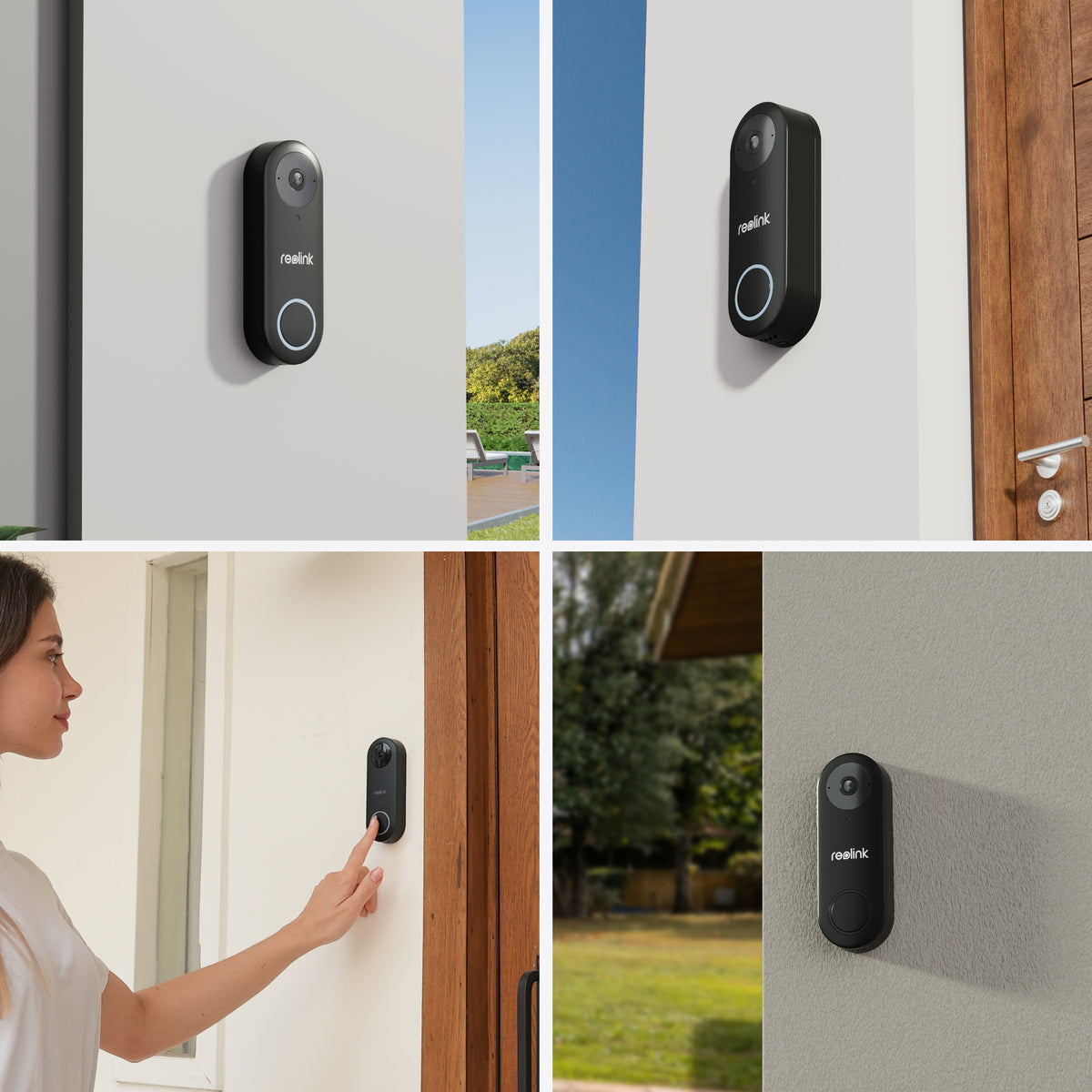Reolink D340W - 5MP Video Doorbell with Chime, 2.4/5 GHz Wi‑Fi, Person Detection, Two‑Way Audio, Works with NVRs, White
