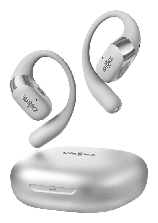 Ακουστικά SHOKZ OpenFit 2+ Ασύρματα με Επαγωγικά Κουδούνια και Στερεοφωνική Μουσική Bluetooth σε Γκρι Χρώμα