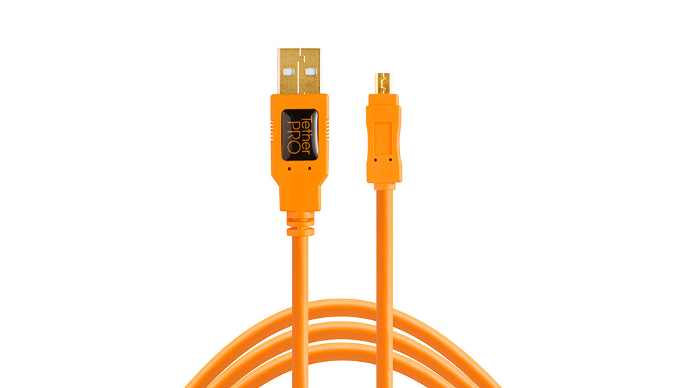 Tether Tools TetherPro USB 2.0 A to Mini-B 8 pin 15 ORG