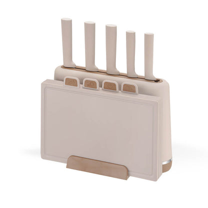 Σετ Μαχαιριών Maestro MR-1412-BEIGE με βάση και σετ επιφάνειας κοπής σε μπεζ χρώμα
