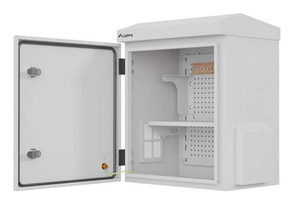 Lanberg WAH1-3240-00S 10" Wall-Mounted Hermetic Rack Cabinet IP55 for Wall/Pole Mounting 320x220x400 Grey (Assembled)