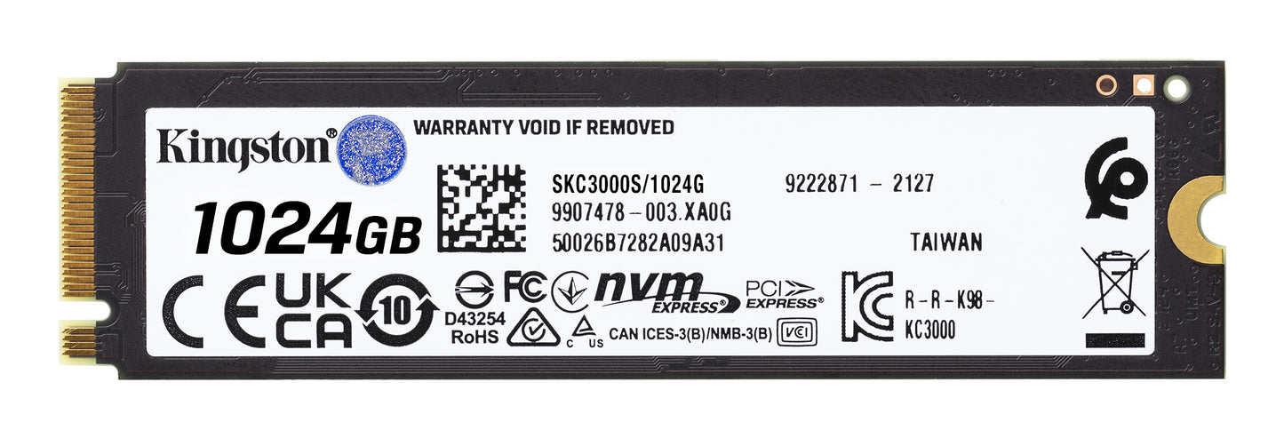 KC3000 1024 GB (schwarz, PCIe 4.0 x4, NVMe, M.2 2280)