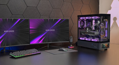 Mars Gaming MCLCDPRO computer case Midi Tower Black
