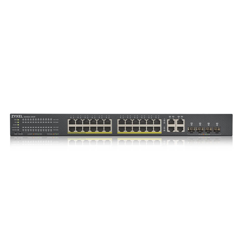 Zyxel GS1920-24HPV2 Διαχειρίσιμος Gigabit Ethernet PoE Διακόπτης Μαύρος