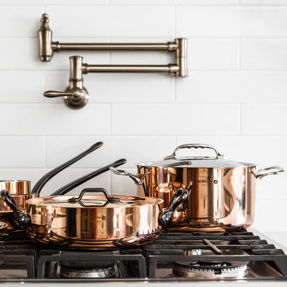 De Buyer Prima Matera Copper and Steel Saucepot, 28 cm, Induction Compatible
