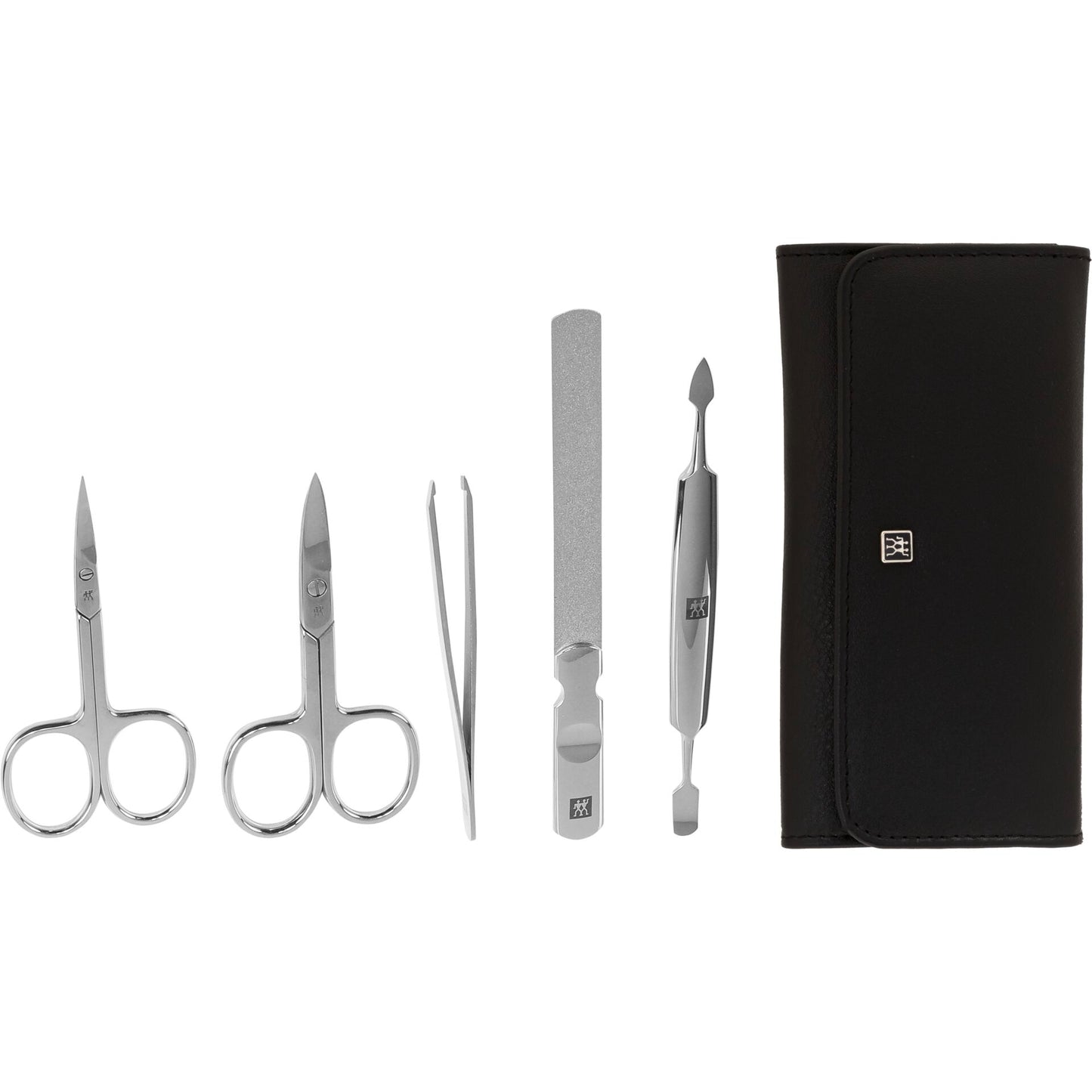 Zwilling CLASSIC Θήκη από δέρμα με κουμπώματα, μαύρη, 5 τεμάχια