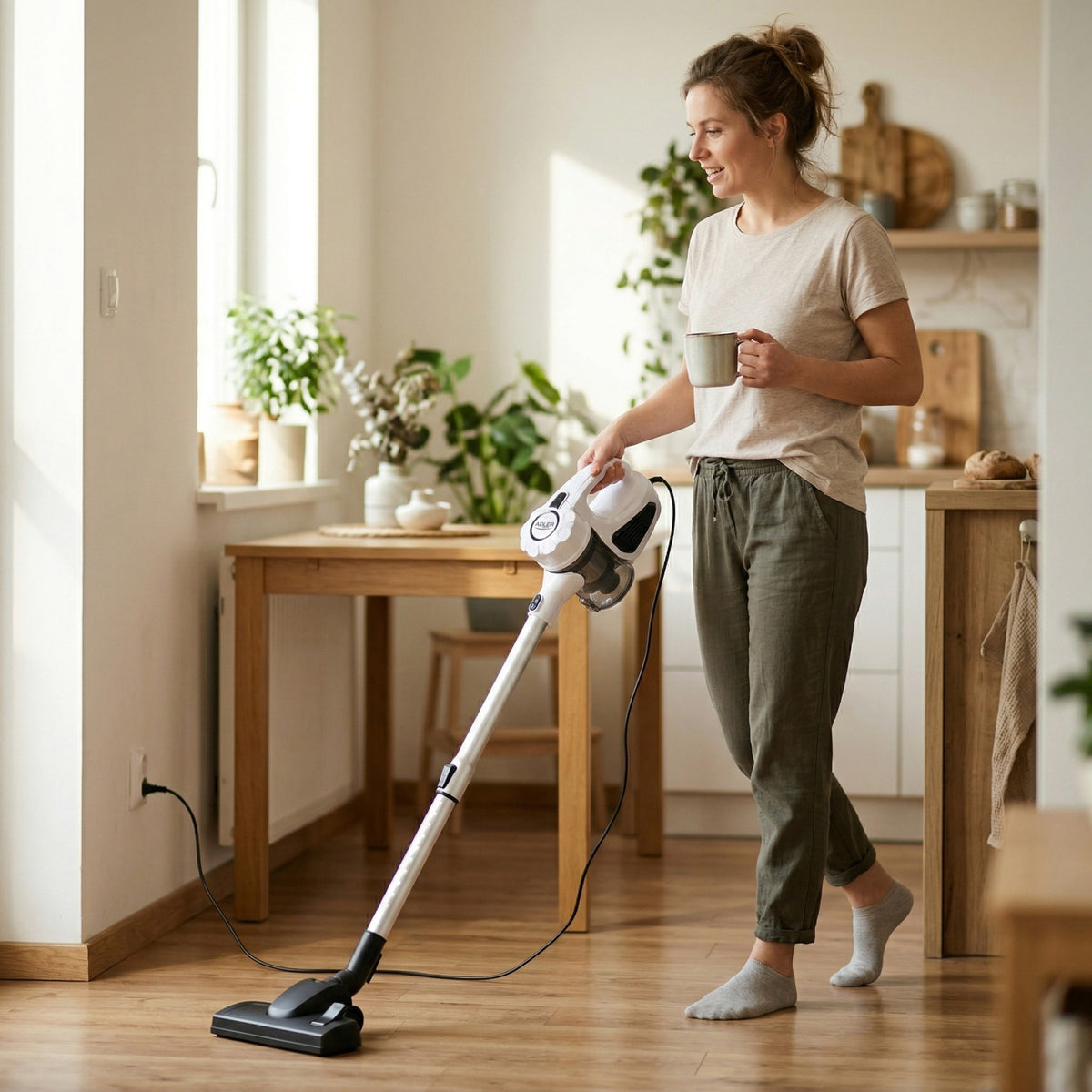 Φορητή ηλεκτρική σκούπα χειρός Adler AD 7036W σε λευκό χρώμα