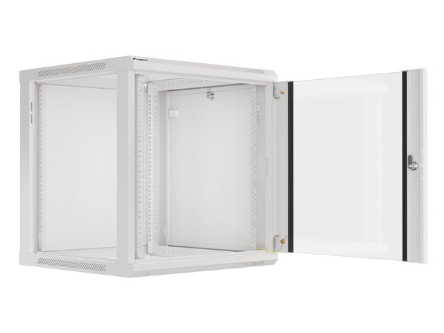 Lanberg wall-mounted installation rack cabinet 19'' 12U 600x600mm gray (glass door)