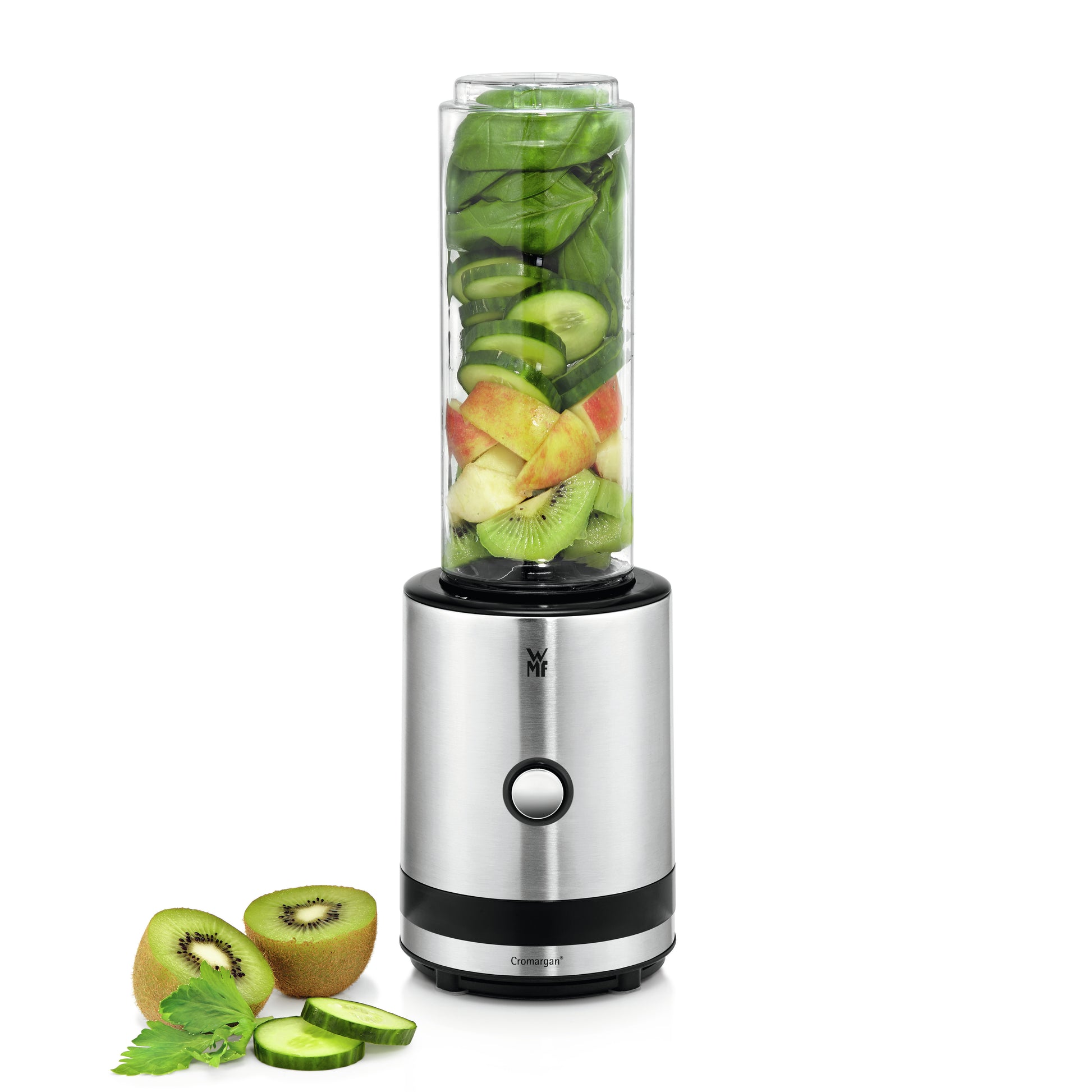 WMF consumer electric KÜCHENminis Smoothie-to-go (edelstahl/schwarz, 300 Watt, Behälter 0,6 Liter)